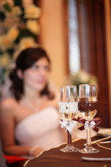bride and groom walking