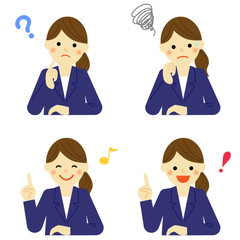 女性  ＯＬ  表情 / vector eps10