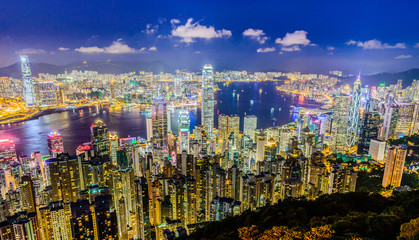 Obraz premium HONGKONG - 8 sierpnia: Scena Portu Wiktorii 8 sierpnia,