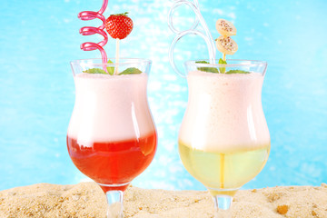 Delicious milkshakes, close-up