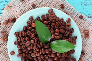 Coffee beans in white plate