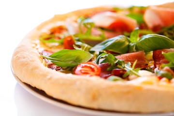 Pizza on white background
