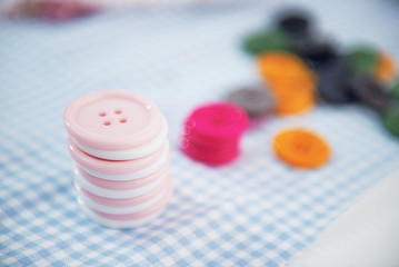 Closeup on buttons on desk