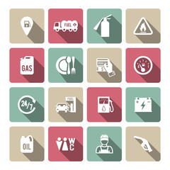 Set of auto gasoline service icon