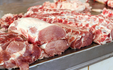 Assorted raw meat