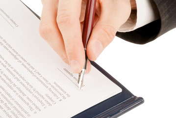 Signing the contract (agreement)