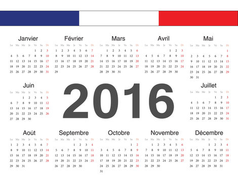 Vecto french rcircle calendar 2016