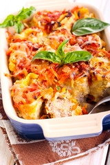 Pastry rolls with mincemeat filling