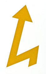 arrow tag recycled paper on white background