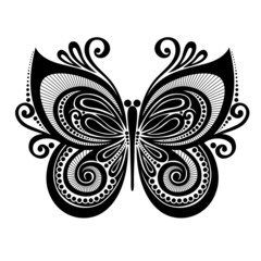 Vector Beautiful Butterfly, Exotic Insect. Patterned design, Tat