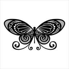 Vector Beautiful Butterfly, Exotic Insect. Patterned design, Tat