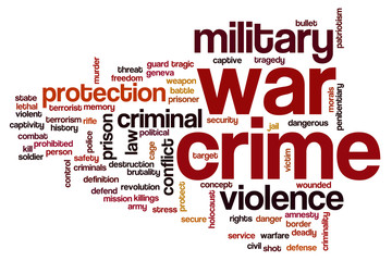 War crime word cloud