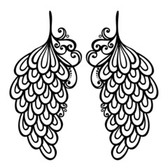 Peerless Decorative Feather (Vector), Patterned design, Tattoo