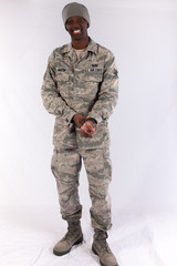 Military man smiling at the camera