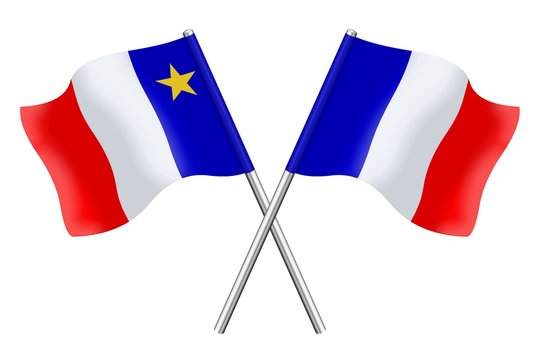 Drapeaux: Acadie et France