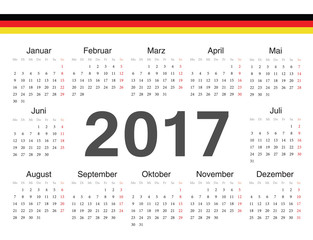 Vector german circle calendar 2017