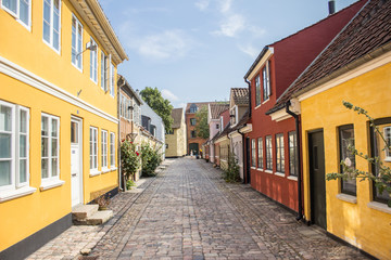 Fototapeta na wymiar Historische Gasse in Odense (Fyn Danmark)