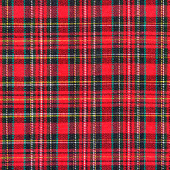 texture of red plaid fabric - obrazy, fototapety, plakaty