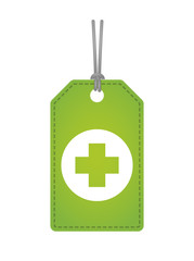 Label with a pharmacy sign