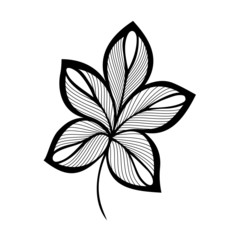 Original Decorative Leaf with Ornament (Vector), Patterned desig