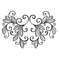 Original Decorative Leaf with Ornament (Vector), Patterned desig