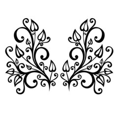 Original Decorative Leaf with Ornament (Vector), Patterned desig