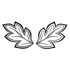 Original Decorative Leaf with Ornament (Vector), Patterned desig