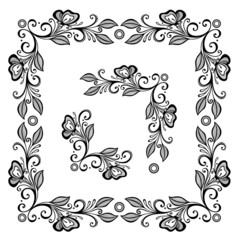Decorative Floral Frame, Ornament (Vector). Decorative Corner