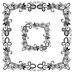 Decorative Floral Frame, Ornament (Vector). Decorative Corner