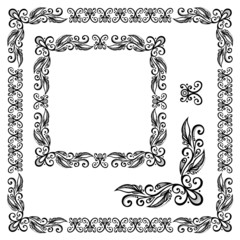 Decorative Floral Frame, Ornament (Vector). Decorative Corner