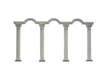 Papier Peint photo Monument historique Roman columns gate isolated on white with Clipping Path
