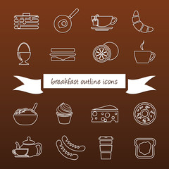 breakfast outline icons
