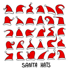 Red Santa hats collection.