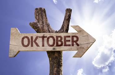 "Oktober" (In German: October) sign