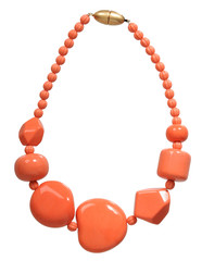 orange necklace isolated on white