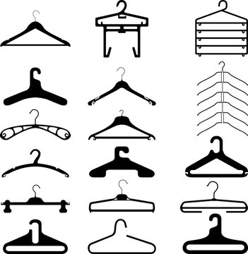 Clothes hanger set vector - illustration