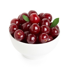 Sweet ripe cherry in bowl