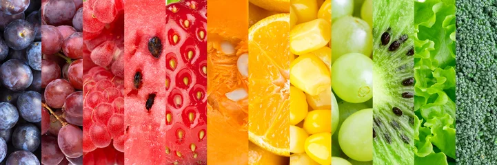 Zelfklevend Fotobehang Fruits and vegetables background © seralex