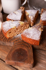 Pieces of delicious cake