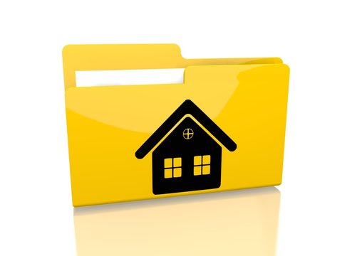 file folder with house symbol