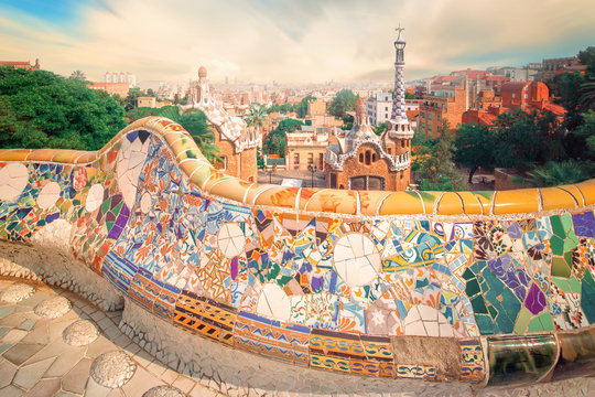 Park Guell in Barcelona, Spain