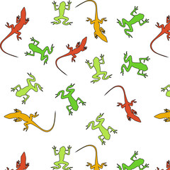 Cute funny animals frogs and lizards