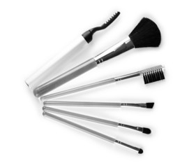 Brushes for makeup isolated on white