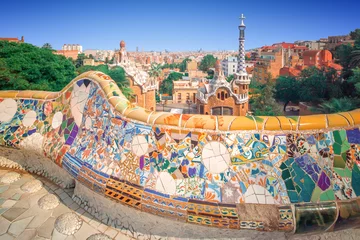 Keuken spatwand met foto Park Güell in Barcelona, Spanje © boule1301