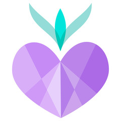 Vector purple crumpled heart