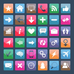 Set web icons, square. Vector format