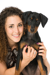 Junge Frau mit Hund