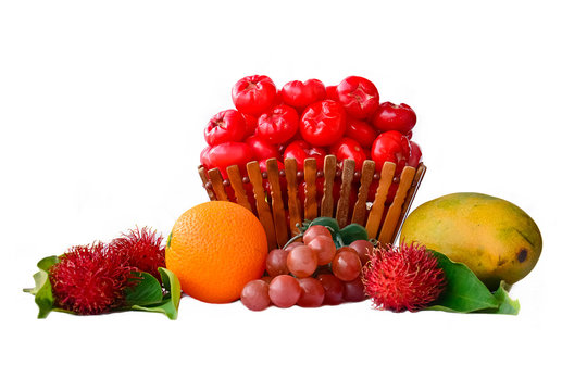 Assortment Of Fruits Isolated On White Background