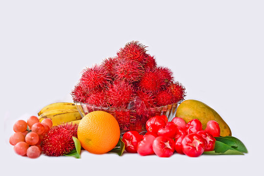 Assortment Of Fruits Isolated On White Background