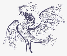 Fototapeta premium Fantastic bird. Beautiful graphics illustration.